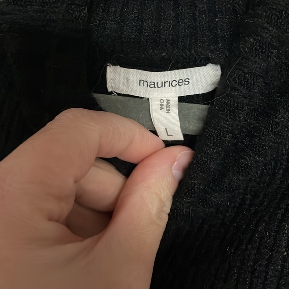 Maurice’s size large black cold shoulder destress sweater - Picture 7 of 8